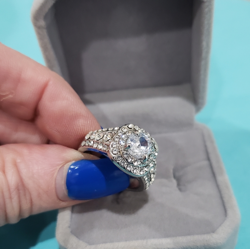 Shine 925 Silver White Topaz Fashion Ring - Picture 7 of 11